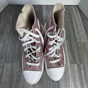 Converse All Star Pink Glitter High Top Kids Sneakers Casual Shoes Preowned